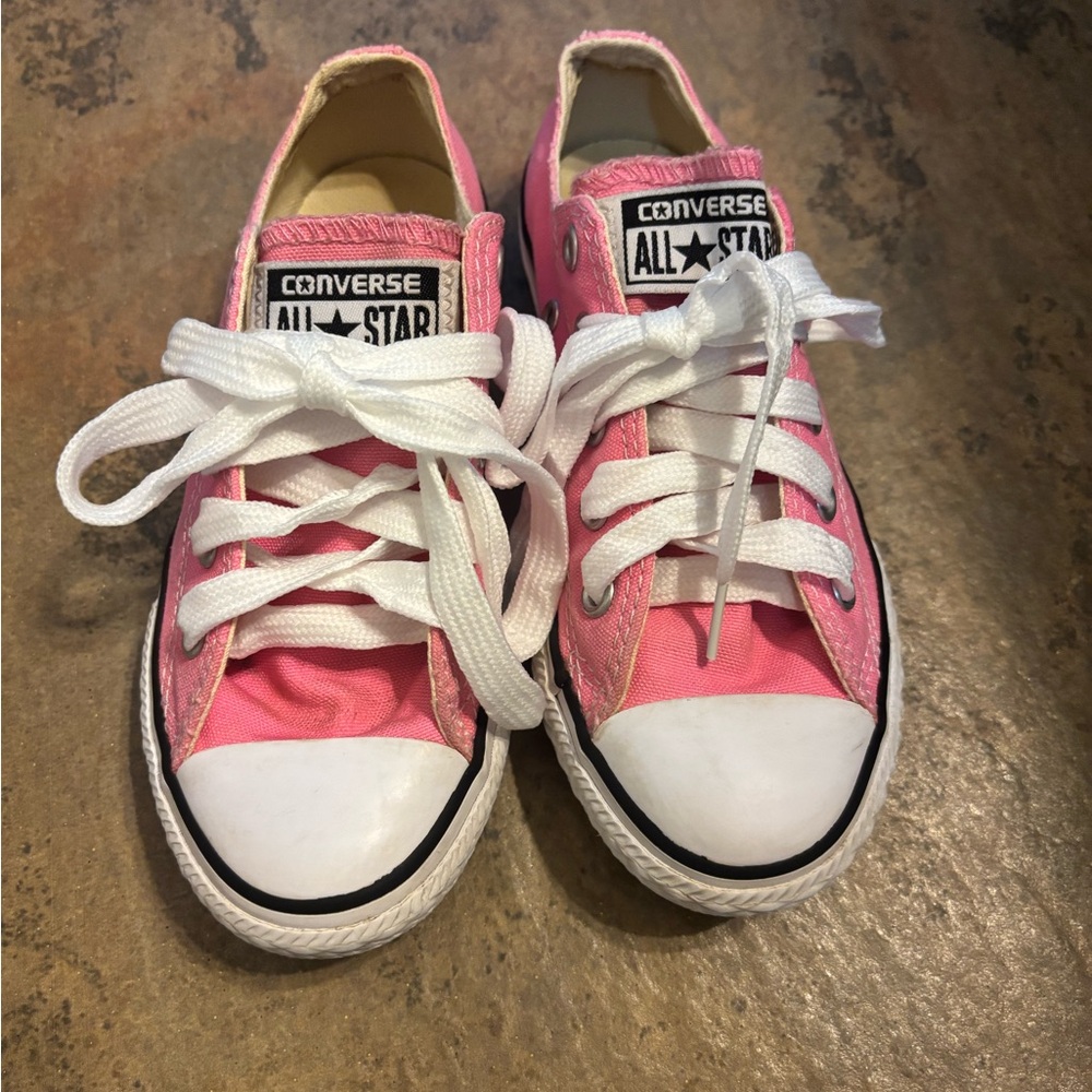 Converse Kids Pink All Star Sneakers with White Laces